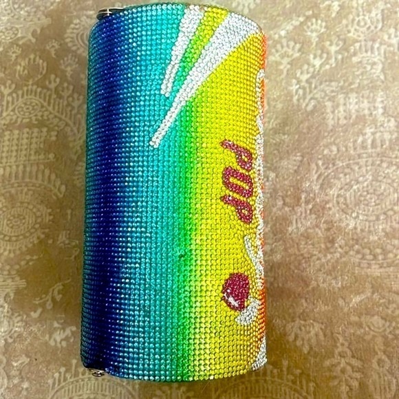 Aldo "Cherry Pop" Rhinestone ENVOLEE MINI CROSSBODY BAG Chain Purse Bling Clutch - Picture 7 of 16